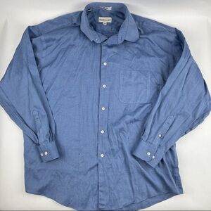 Pronto Uomo Button Up Dress Shirt Mens 17.5 34/35 Blue